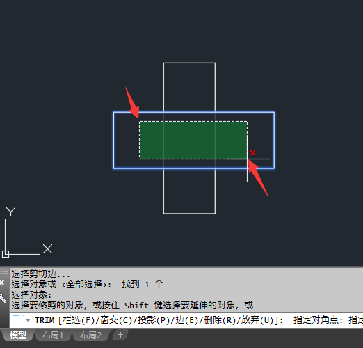 CAD修剪命令中的【窗交】如何使用？